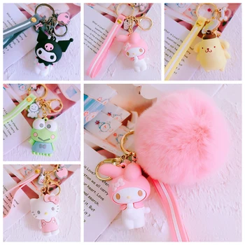 

Sanrio Hello Kitty My Melody Cinnamoroll Pom Pom Purin BADTZ-MARU Xo Cartoon Keychain Bag Pendant Key Ring for Girls Children