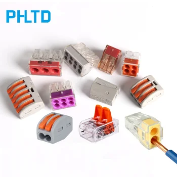 

PCT-212 PCT-213 PCT-604 Compact Wire Connector Terminal Block with Lever 0.08-2.5mm2 Plug-in Wire Connector