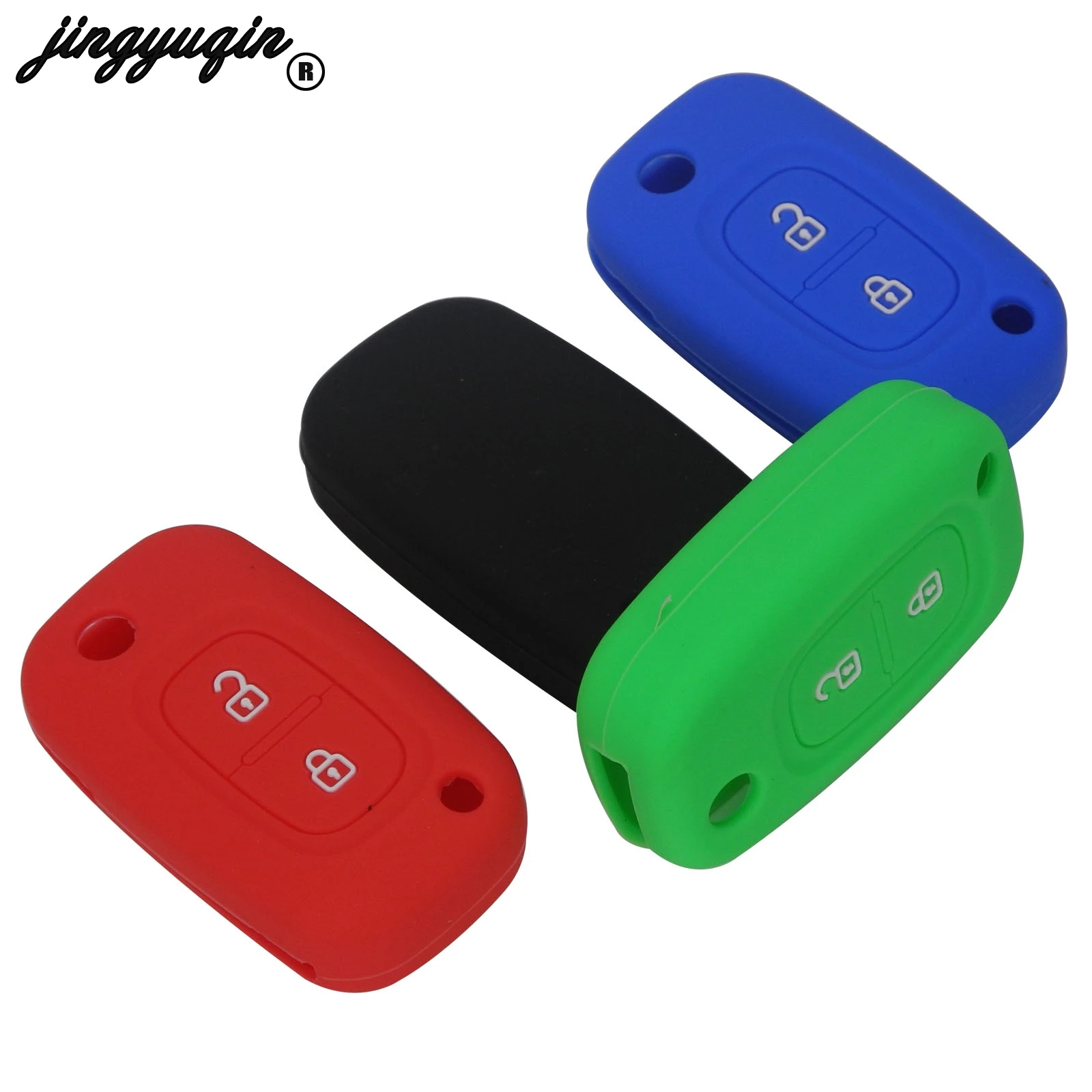 Jingyuqin 2 кнопки силиконовый флип чехол для Renault Modus Clio Megane Kangoo защитный