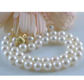 

Jewelry Free Shipping charming AAA 10-11mm AKOYA White natural Pearl Necklace 18"