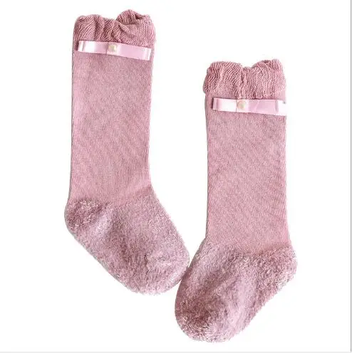 pink 5 пар/лот; новые осенние носки для малышей; носки без пятки для девочек 0-3 лет - Цвет: pink