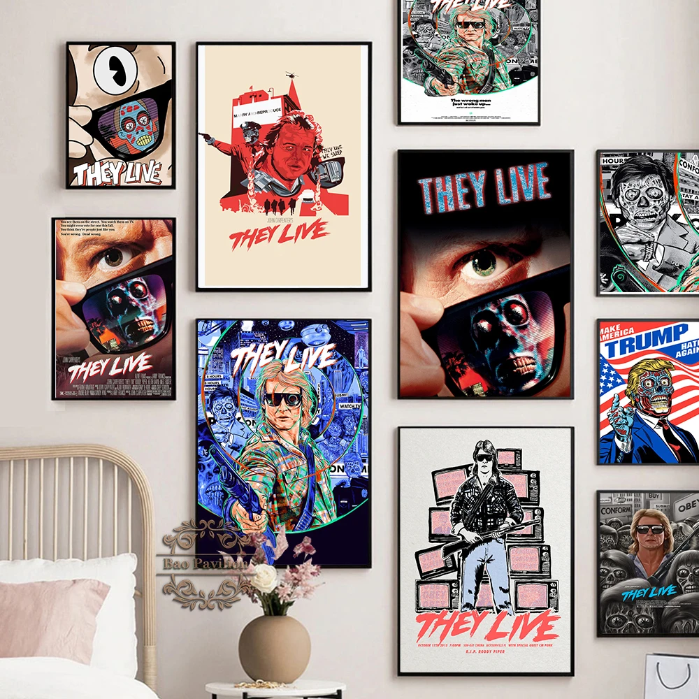 

They Live Vintage Art Prints Movie Poster Classic Zombie Illustration Canvas Painting Cartoon Abstract Wall Picture Home Decor