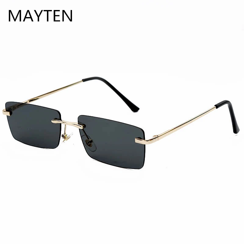 

Hip Hop Rimless Sunglasses Women Men 2019 Fashion Rectangular Sun Glasses Brand Designer Metal Sunglass Streetwear Eyewear