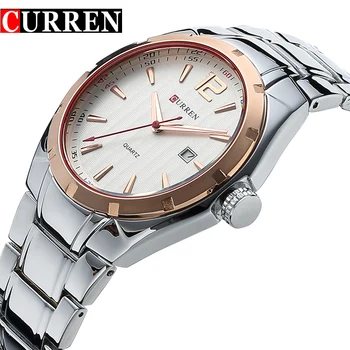 

CURREN Fashion Brand Quartz Watch Casual Men Analog Display Date Men's Wristwatch Luxury Steel Clock Male erkek kol saati