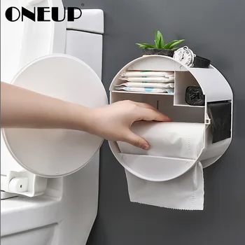 

ONEUP Portable Toilet Paper Holder Wall Mounted Tissue Storage Box Home Waterproof Roll Paper Dispenser For Bathroom Accessories
