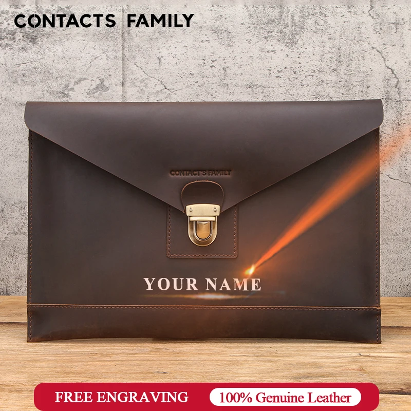

CONTACT'S FAMILY Vintage Leather Sleeve Cover For iPad Pro 12.9 2020 Tablet Laptop Protective Case Bag For Apple iPad 2020 12 9"