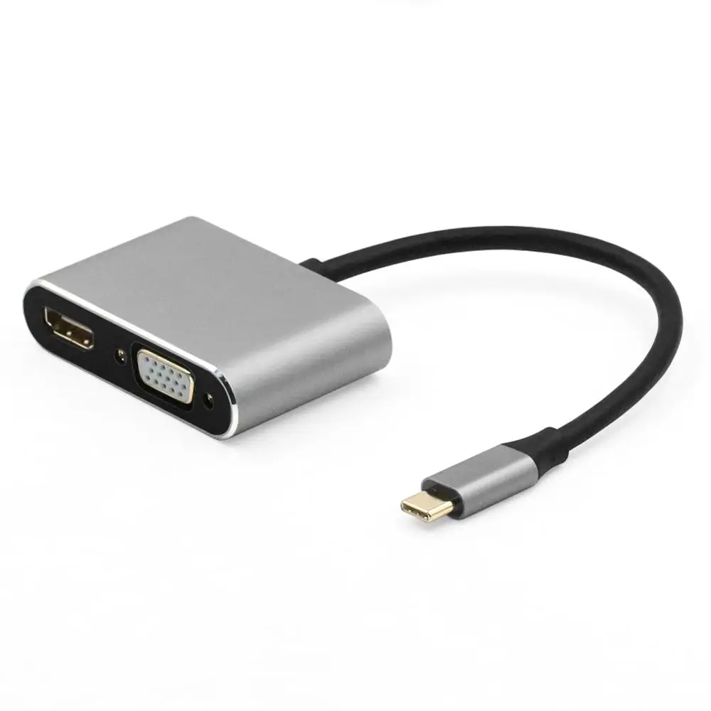 Адаптер Tonbux USB 3,0 C HDMI VGA type C To HDMI 4K HD 4 в 1 адаптер аудио-видео конвертер для samsung Galaxy S10 huawei
