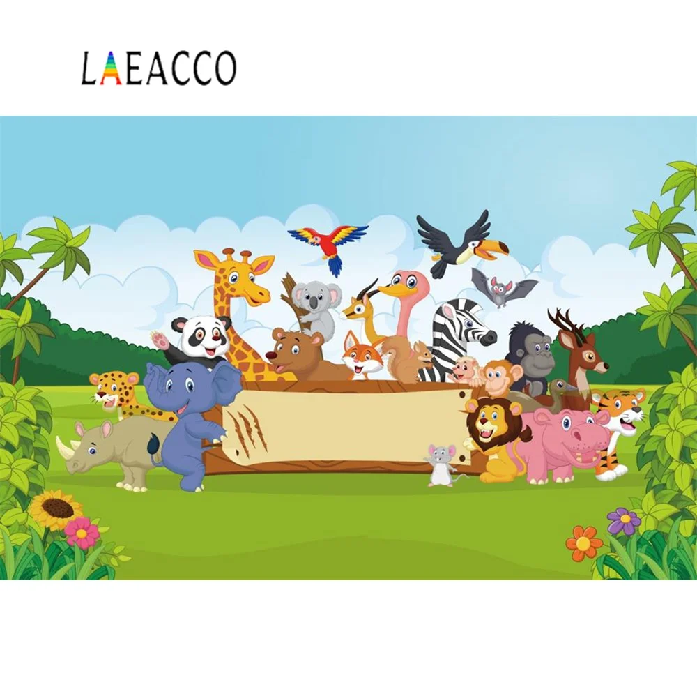 

Jungle Safari Birthday Party Animal Baby Personalized Child Poster Photo Background Photography Backdrop Photocall Photo Studio