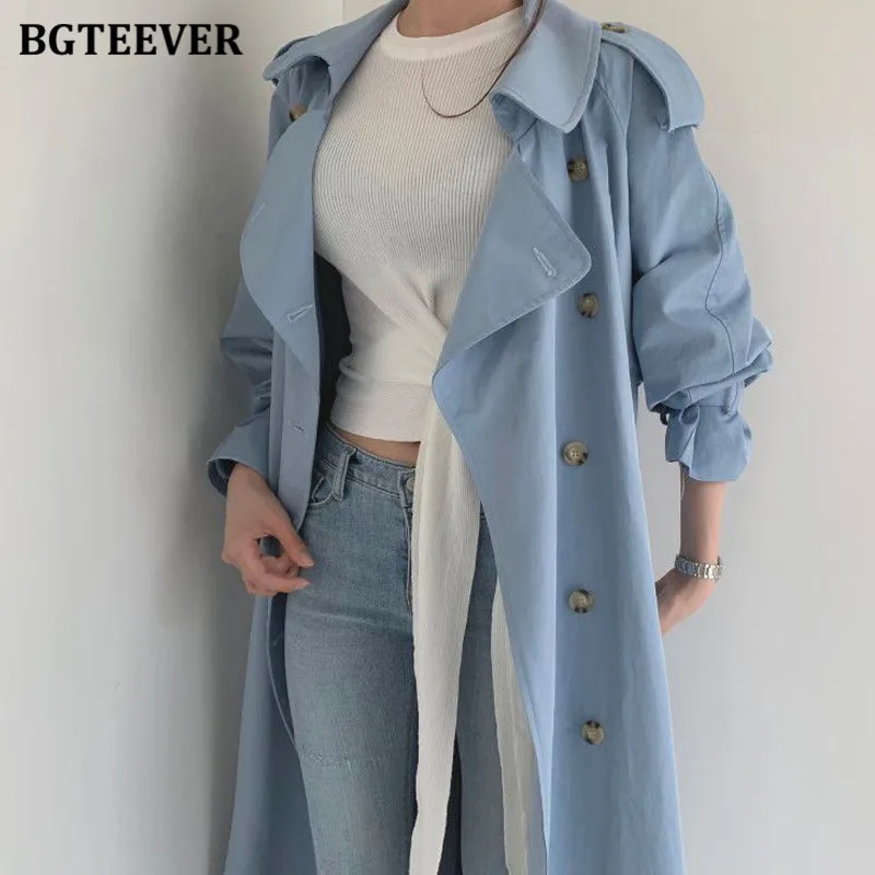 BGTEEVER Autumn Winter Elegant Double Breasted