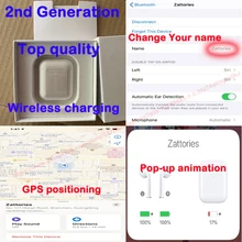 Airpods Rename+ gps позиционирование H1 чип Поколение 2 Беспроводная зарядка bluetooth наушники-вкладыши Совместимость с iOS13
