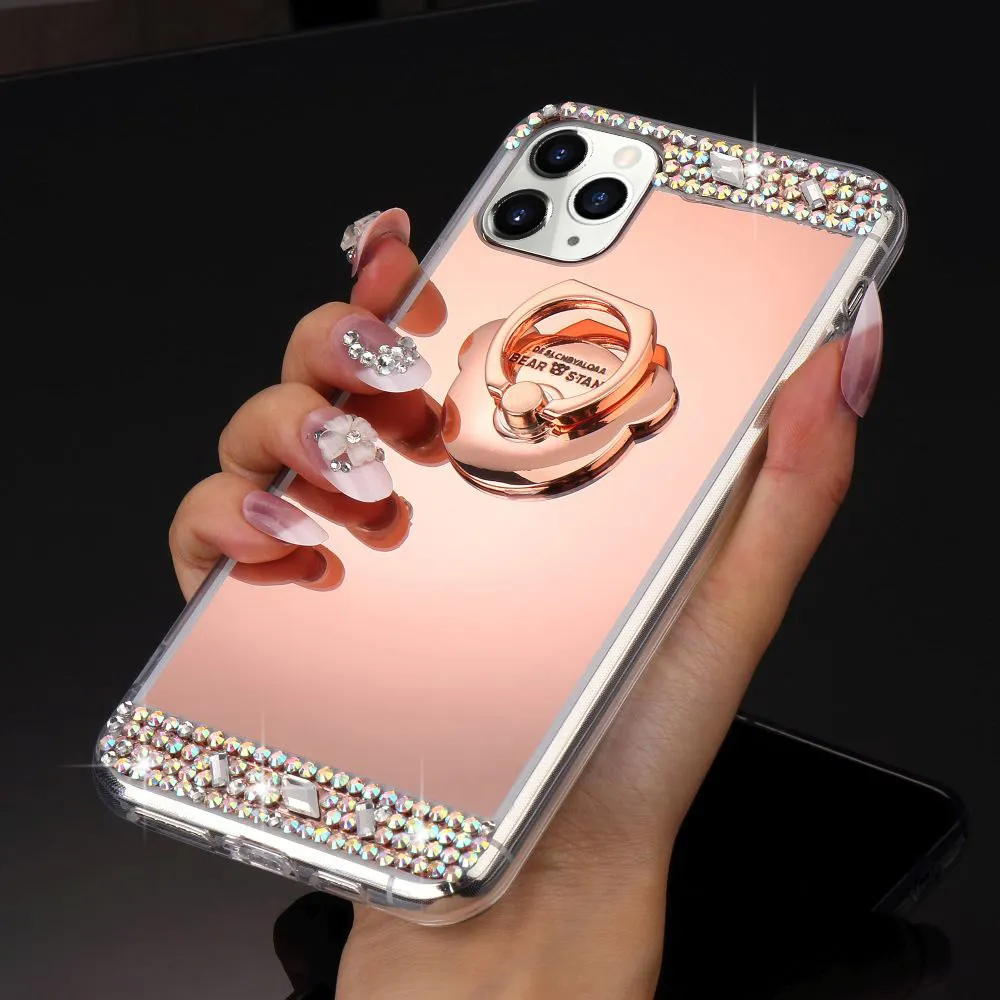 Блестящий зеркальный чехол для IPhone 11 Pro Max X Xr Xs Girl телефона Apple 7 Plus 8 6S 6 5 5S SE 12