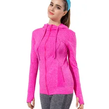 Тонкий тип для бега весна и осень спортивный балахон бесшовные спортивные куртки женские для спорта на открытом воздухе одежда для фитнеса настраиваемая