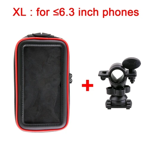 Rovtop велосипедный Мотоцикл держатель для телефона водонепроницаемый велосипед чехол для телефона сумка для IPhone Xs Xr X 8 7 samsung S9 S8 S7 скутер чехол для телефона - Цвет: Red XL with holder