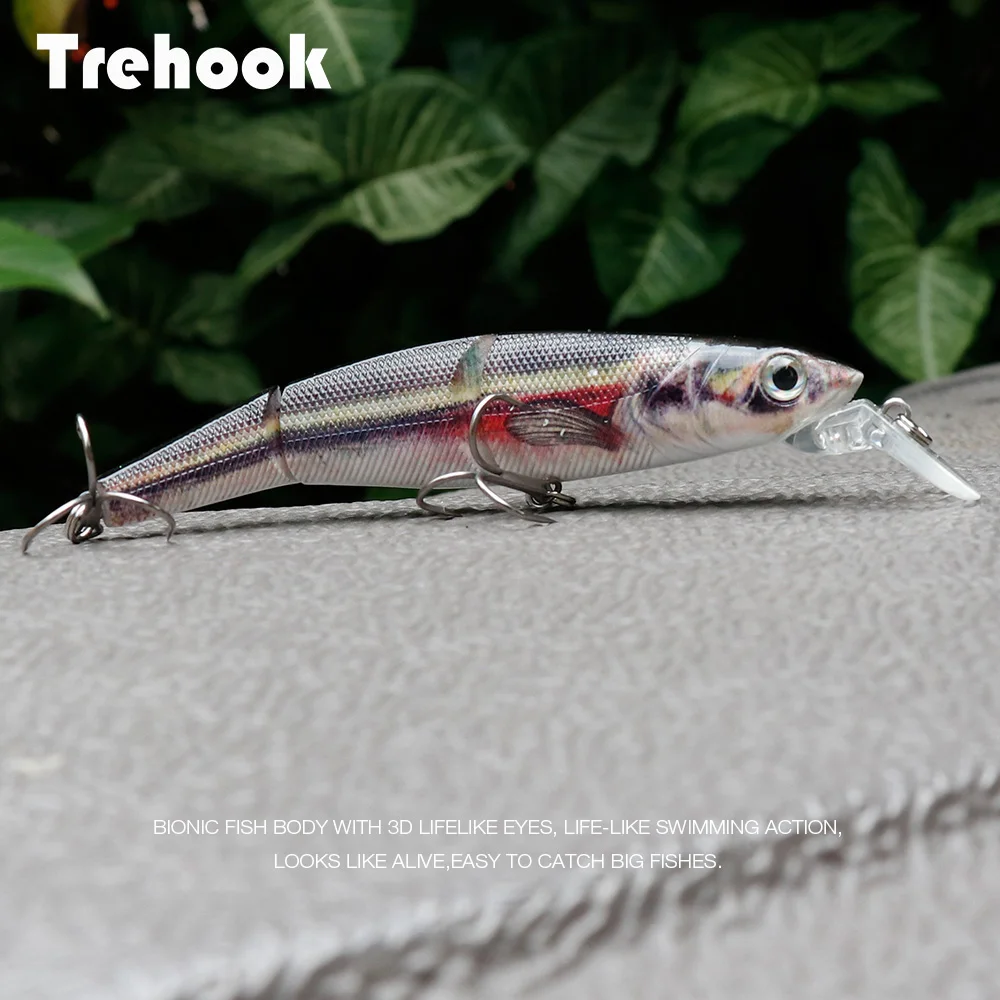 TREHOOK 10 5 см 16 г 3 сегмента плавающие воблеры рыболовные приманки гольян жесткая