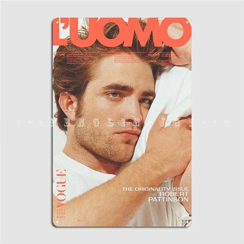Robert Pattinson L'Uomo Mag Metal Sign Pub Club Bar Design Wall Decor Tin Sign Poster