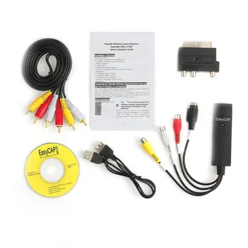 

Practical USB 2.0 Vhs to Dvd Converter Audio Video Capture Kit Scart Rca Cable DC Plug in 12V for Win10 High Performance ONLENY
