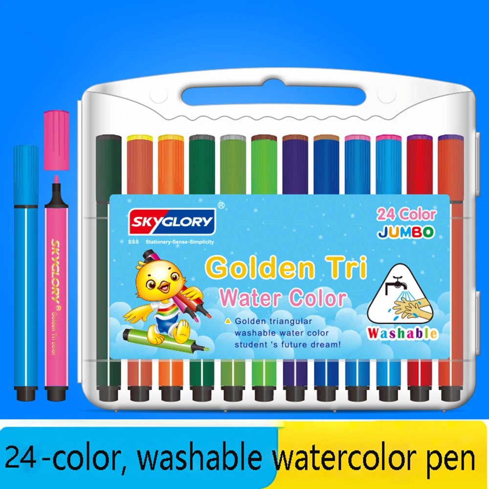 

12/18/24/36 Color Cute Kids Drawing Pens Watercolor Pen Set Washable Children Color Markers Painting Art Supplies