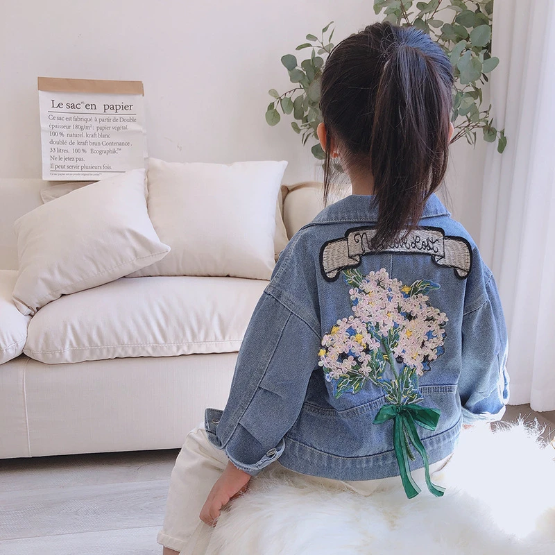 2 7T Floral Denim Jackets For Girls Toddler Kid Baby Girl Spring