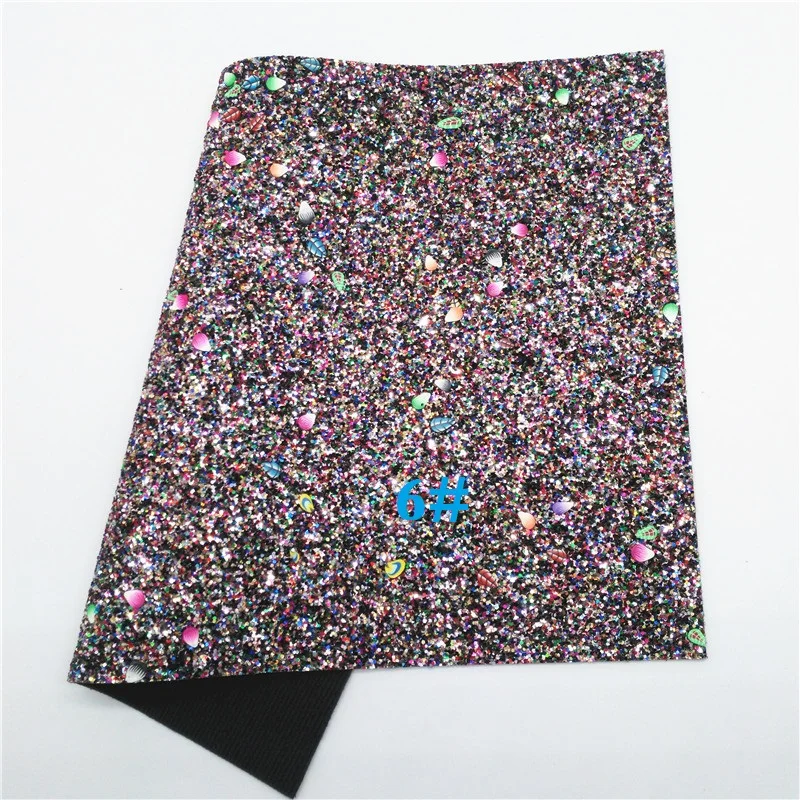 6 Glitterwishcome 21X29 см A4 Размер синтетическая кожа, массивная блестящая кожа с хвостами павлина блеск винил для луков, GM689A - Цвет: 6