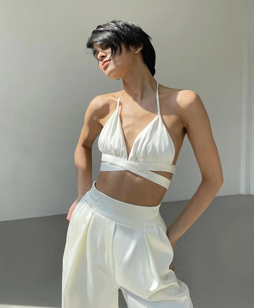 Y2k Sexy Elegant Three Piece Set Women Satin Coat Top With Pants Suit Fashion Chic Casual Autumn Streetwear Female 3 Piece Sets womens white suit set