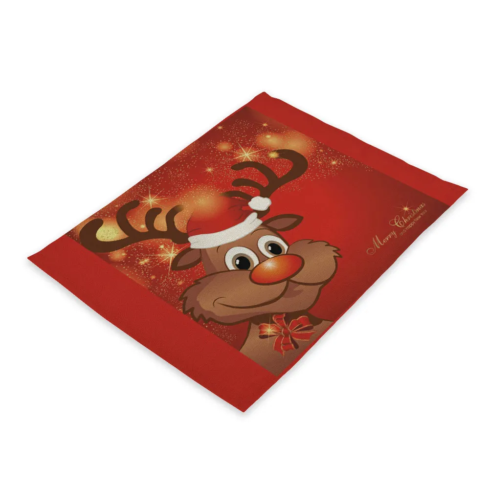 CD20-4 42*32 см с рождественским рисунком, коврик для стола, креативный Санта Клаус, салфетка для стола, Свадебный кухонный декор, Столовые Салфетки - Цвет: CD20-4