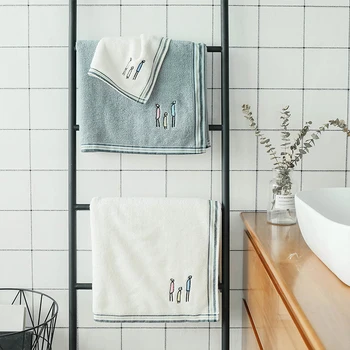 

100% Cotton face Towel 34x73cm Soft Embroidered Hand towels Cotton Fiber Natural Eco-friendly Gift Machine Washable