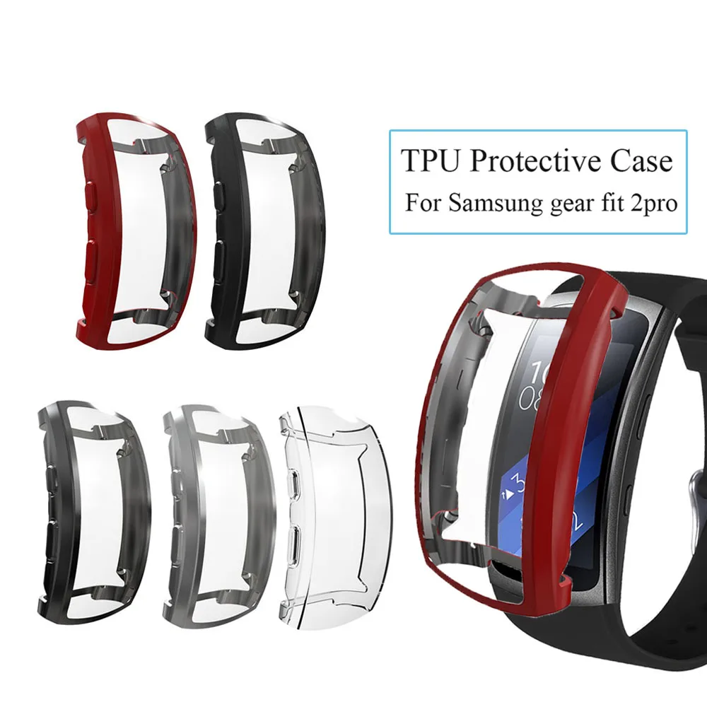 Для samsung gear Fit 2 PRO ТПУ покрытие спортивные Смарт-часы отпечатков пальцев защитный чехол рамка для часов полная защитная оболочка