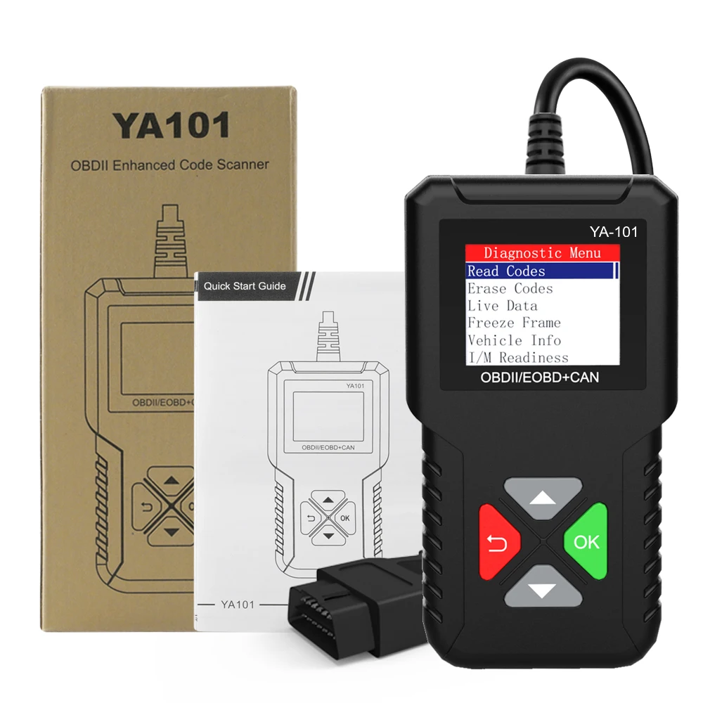 Автомобильный сканер YA101 Obd2 многоязычный Профессиональный считыватель кодов OBD 2