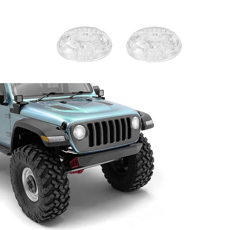 DJC 1/10 JEEP Wrangler Transparent Front Headlights Lamp Lights Guards Protection Cover For AXIAL SCX10 III RC Crawler Car Parts