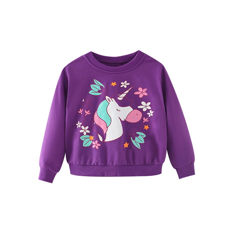Saileroad Moda Unicórnio Crianças Bebê Roxo Hoodies Meninas Moletom Menino Manga Longa Camiseta Topos Esporte Camisola 2 Saileroad moda unicórnio crianças bebê roxo moletom