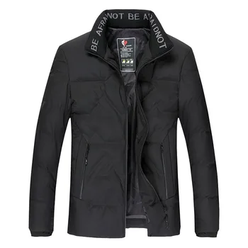 

Winter Cotton-padded Jacket Big Size Men's Wear Li Collar None Cap Plus Fat plus Sports Fat Man Cotton-padded Jacket Solid