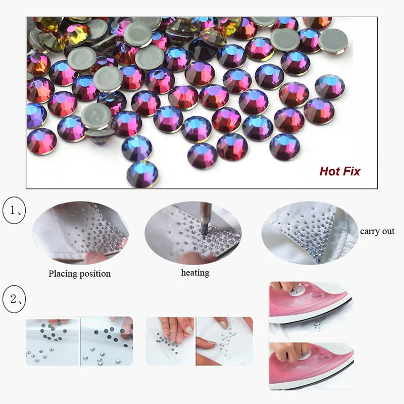 QIAO SS3-SS50(1.3mm-9.5mm) AAA rhinestone crystal AB clear Non Hotfix flatback  Rhinestones