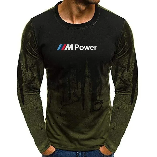 Осенняя мужская футболка из лайкры и хлопка, автоспорт для BMW M power, футболки с принтом, мужские камуфляжные повседневные мужские футболки с длинным рукавом, Мужская футболка H