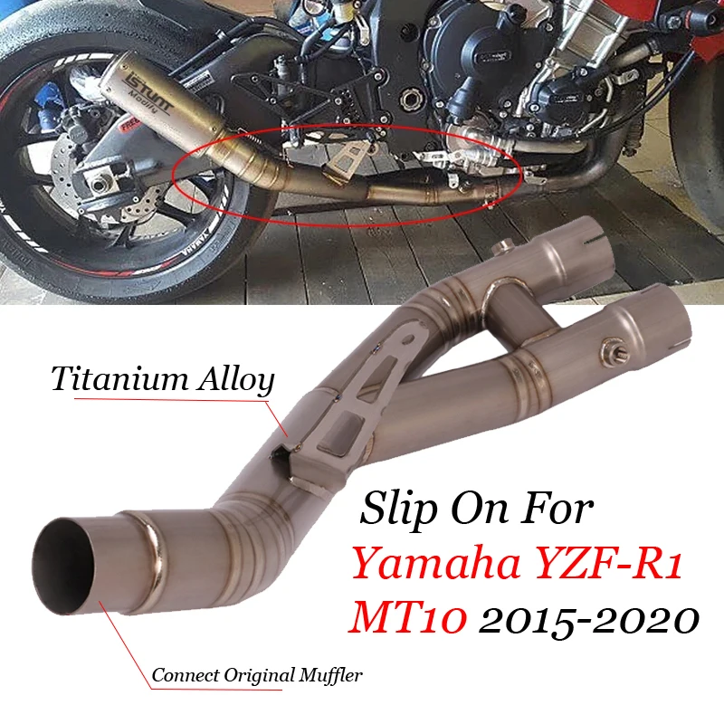 Motorcycle Exhaust Escape Modify Titanium Alloy Mid Link Pipe Cat ...