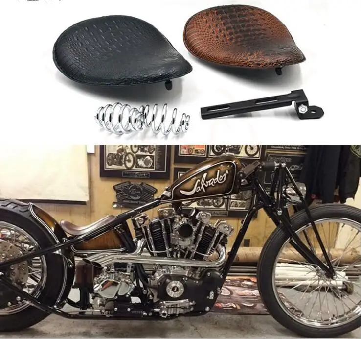 Bid4ze 3 Motorcycle Solo Seat Springs Brackets Mounting Kit For Harley Sportster XL 883 1200 Chopper Bobber Custom 