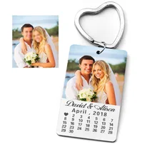 Chaveiro de calendário personalizado, chaveiro personalizado, foto, texto personalizado, presente de aniversário para namorado