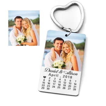 

Personalized Calendar Keychain,Custom Keychain,Photo Keychain,Custom Text Picture Keyring,Anniversary Gift for Boyfriend