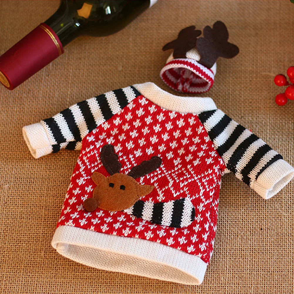 Bottle Cover Antlers Hat Soft Accessories Party Crafts Gift Decorative Home Portable Elk Print Christmas Small Festival