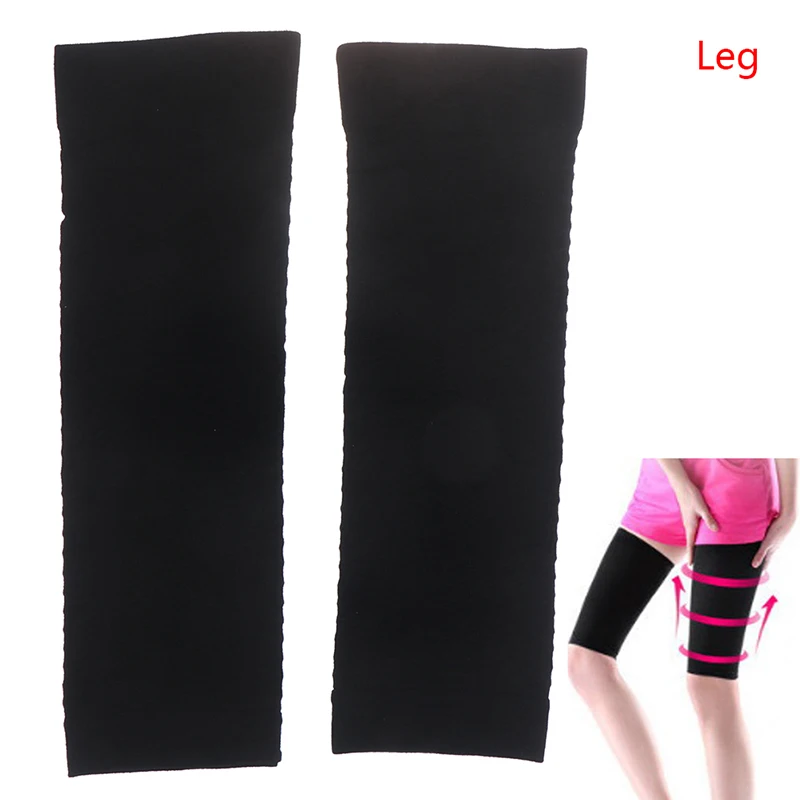 1pair Arm/Leg Sleeves Weight Loss Thin Legs/Arm For Women Shaper Fat Off Slimming Wrap Belt Band Black Arm Warmers