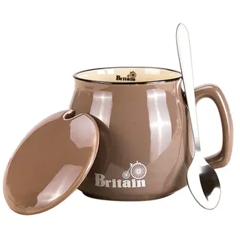 

Handle Coffee Large Tea Mugs Creative Novelty Print Porcelain Cup Stirring Reusable Nordic Style Personalized Mug Luxury KK60MK