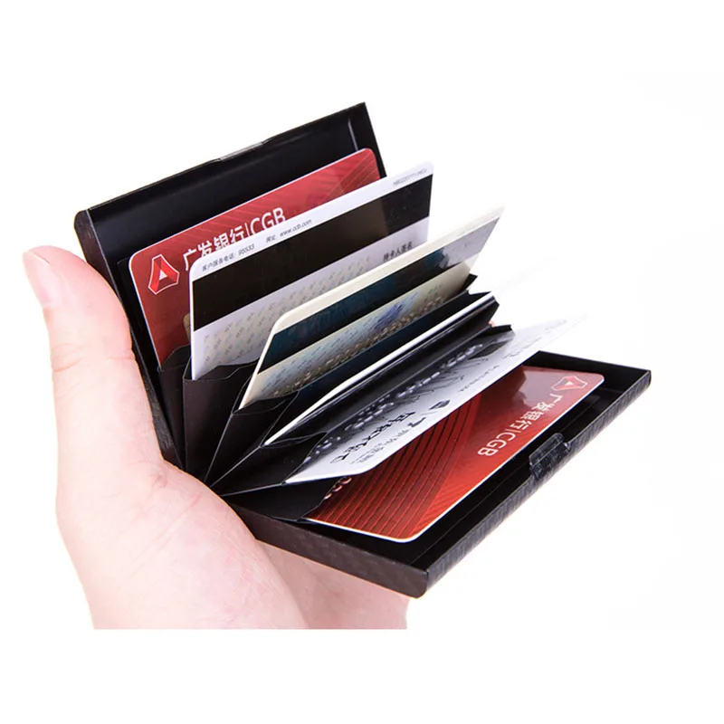 Super Light RFID Anti-Scan Card Box Case Aluminum Carbon Fiber Men Housekeeper Card Holder Wallet Women Fashion Cover Bag