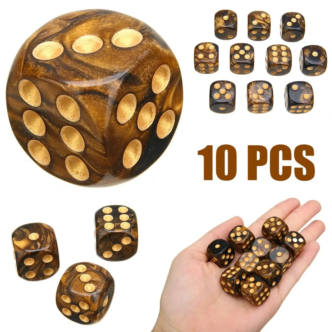 10Pcs/Set Modern Six Sided Mixed Colored Dice Game Playing Mixed Color For Parties TRPG Gamer Dice Dropshipping