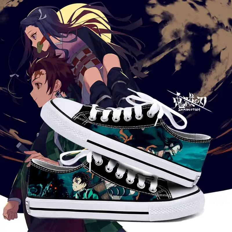 悪魔特効 Cos 靴キャンバスシューズアニメ漫画の学生高ヘルプ Cos Kimetsu なし Yaiba 快適な男性と女性の大学 靴 Aliexpress
