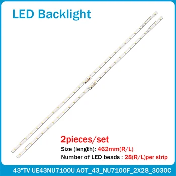 

New 30pcs / lot 28LED led lighting strip for Samsung UE43NU7100U AOT_43_NU7100F UE43NU7120U UE43NU7170U BN96-45954A UE43NU7100