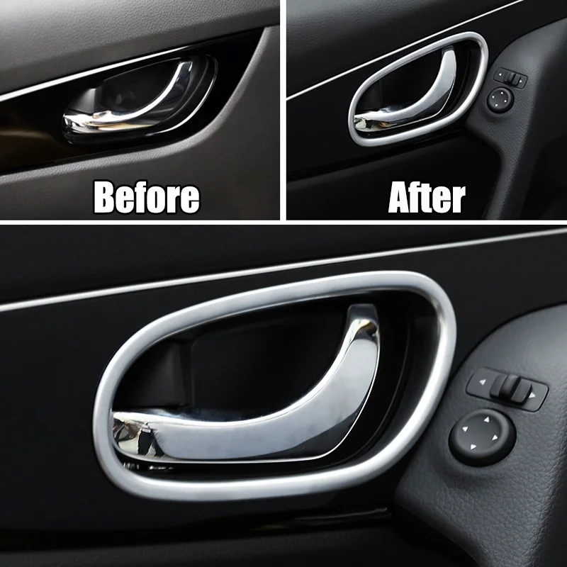 Для Nissan Rogue Спорт Qashqai J11 Chrome внутренняя дверная ручка крышки уловитель обрезки украшения