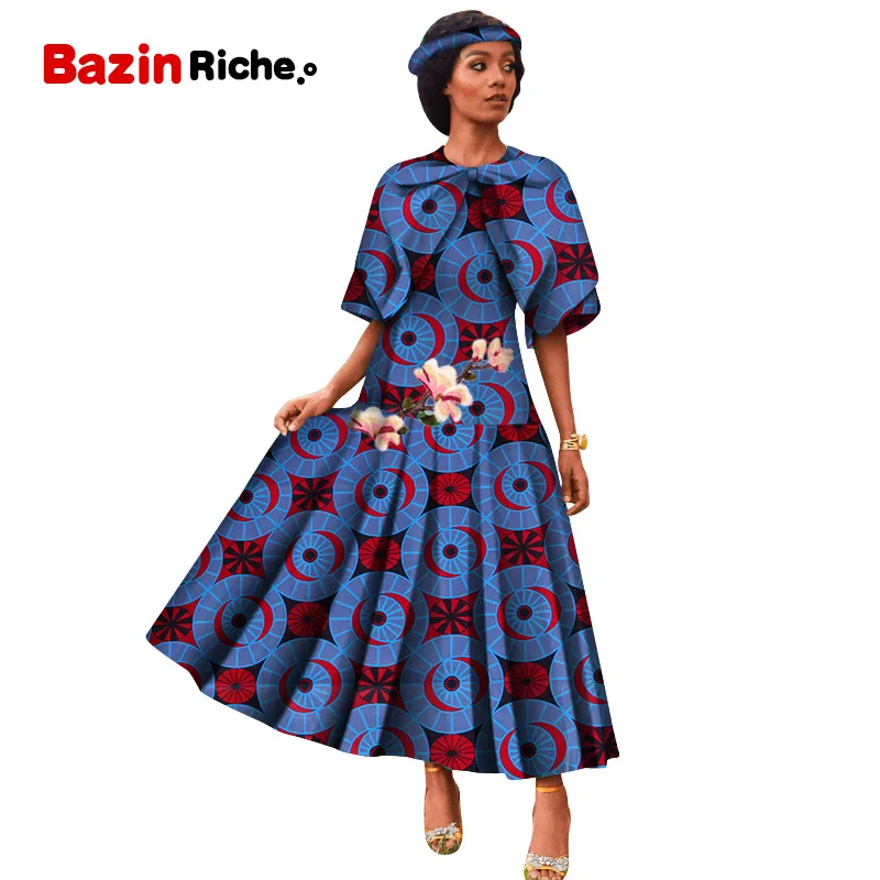 Африканские платья для женщин Дашики Анкара восковой хлопок ткань, батик сексуальное платье для женщин традиционная одежда wy5122 - Цвет: 1