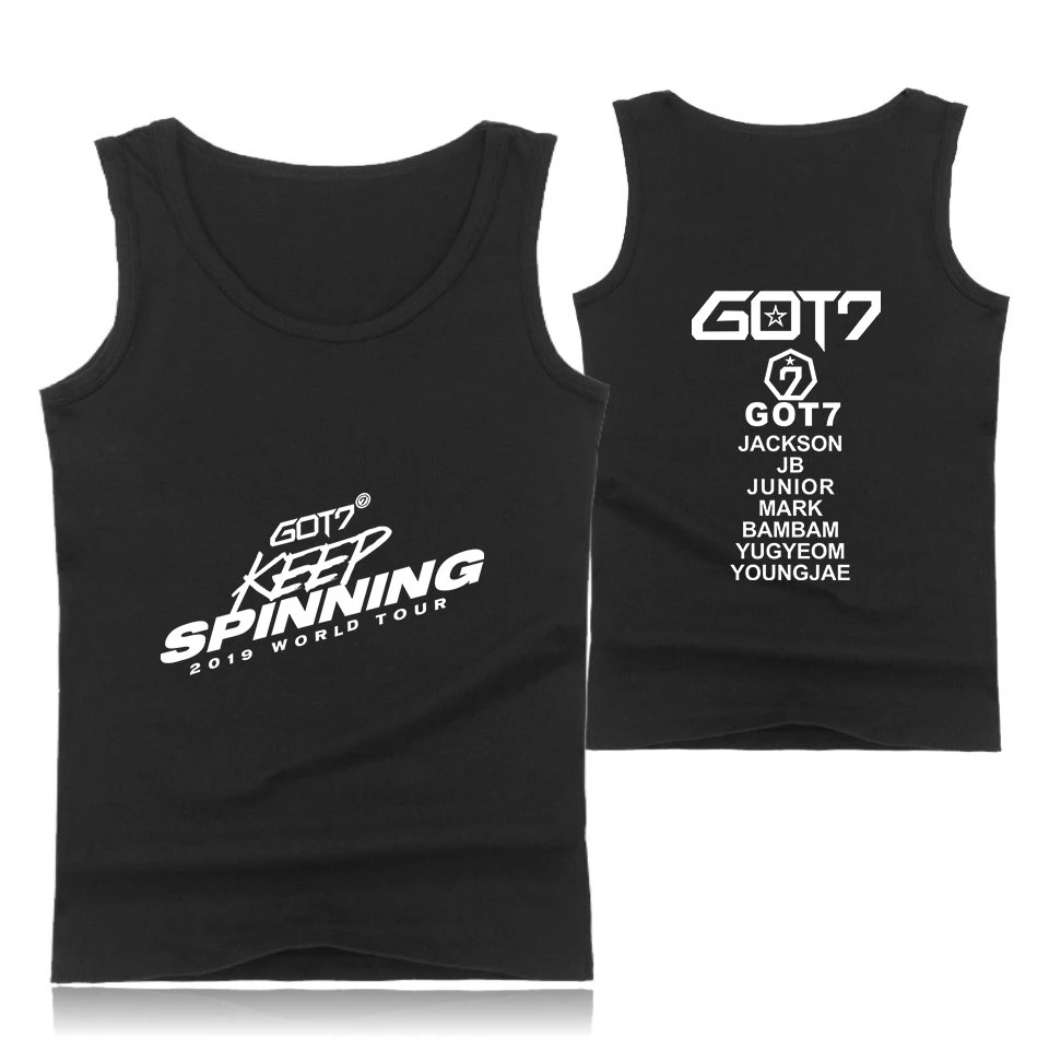 GOT7 мир Тур 2D Kpop жилет Топ мужской летний жилет без рукавов Мода модный тренд Повседневная одежда жилет