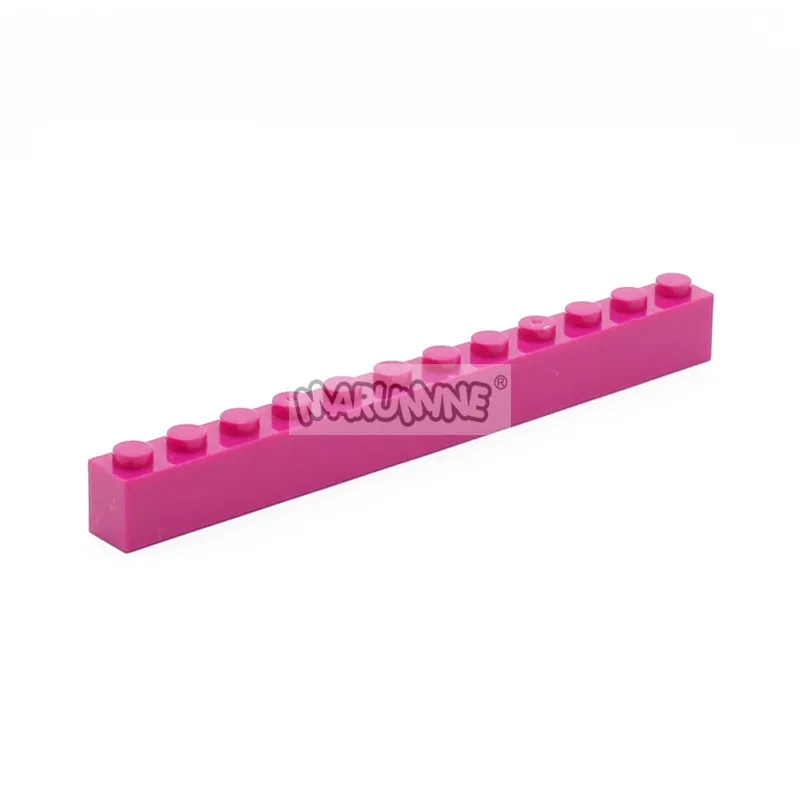 MARUMINE 6112 1x12 кубики куб 50 шт./лот базовые строительные блоки часть город МОС частицы DIY классическое образовательное Строительство игрушки - Цвет: Rose Red