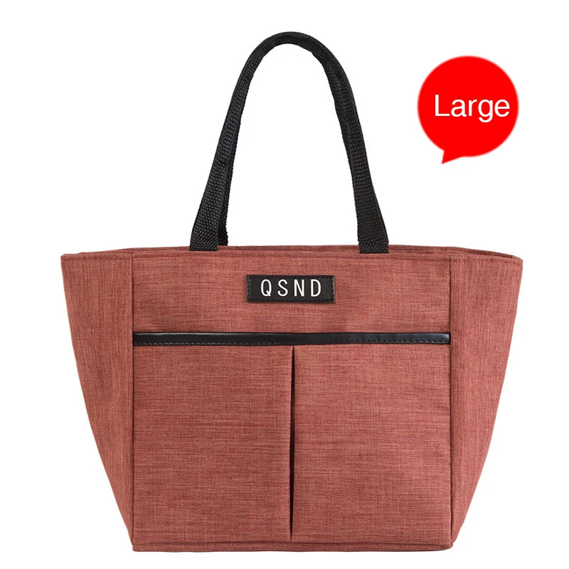 Orange Large Изолированная коробка-сумка для обеда кулер тотализаторов Термосумка Bento мешок ужин контейнер для хранения еды для женщин Работа шоппинг - Цвет: Orange Large