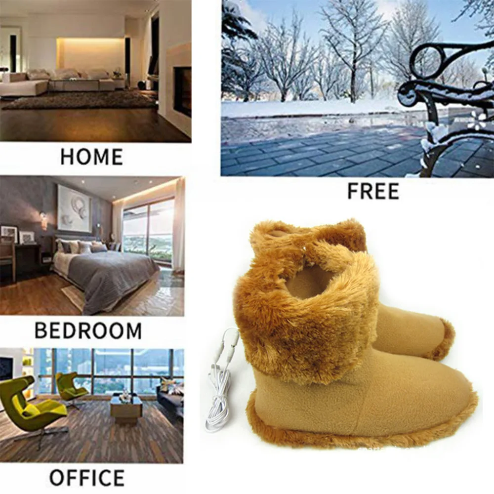 Winter Warme Zachte Voetenwarmer Elektrische Verwarming Met USB Oplaad #4N26 (8)